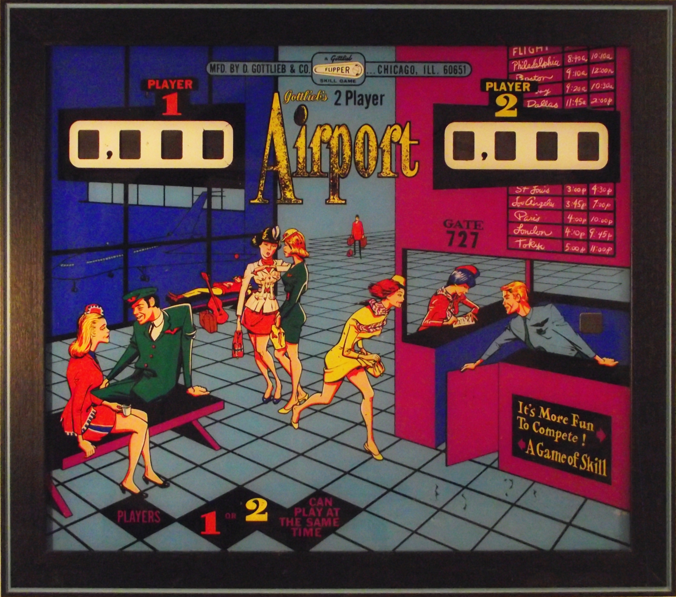 Airport pinball backglass art
