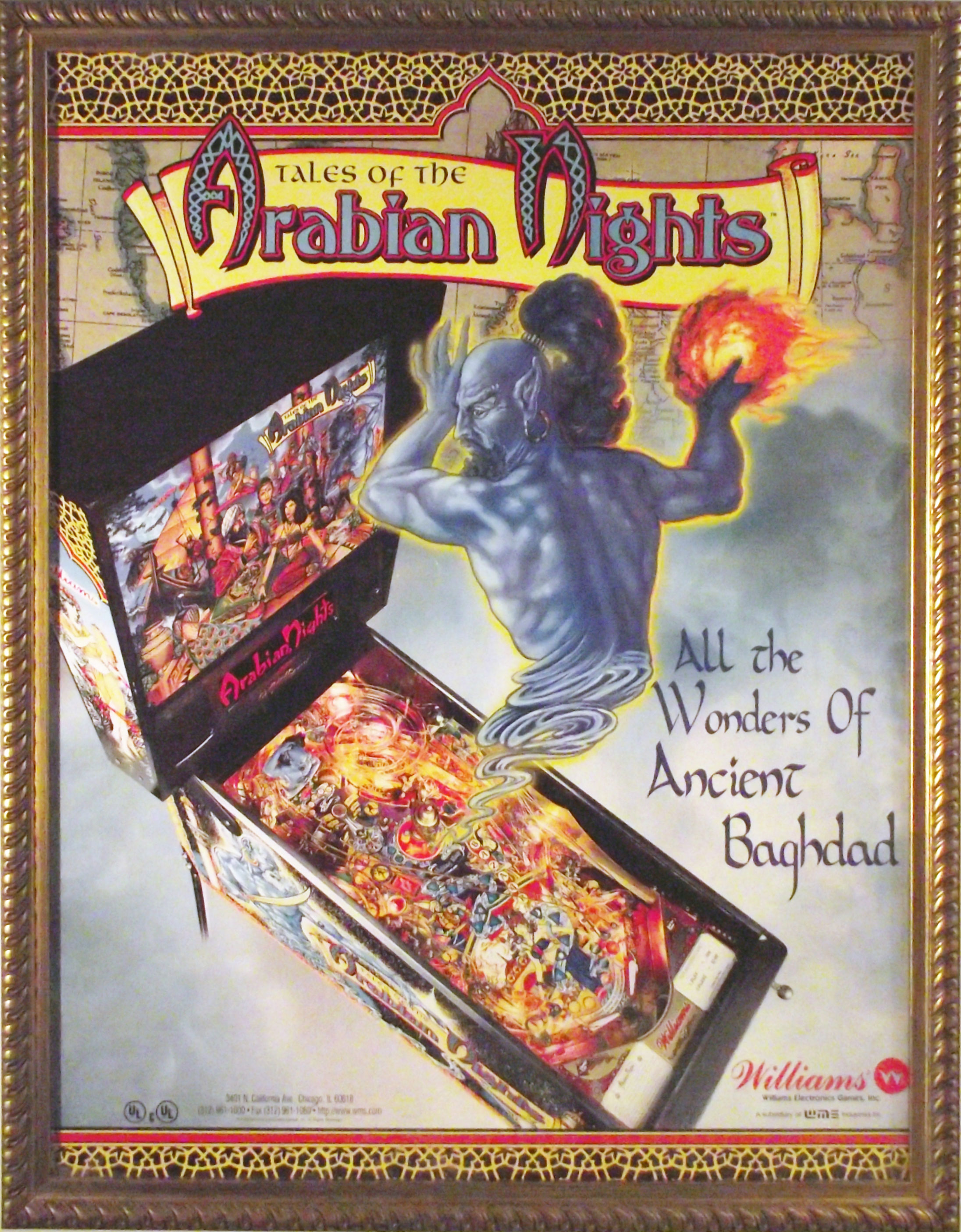 Arabian Nights pinball poster art