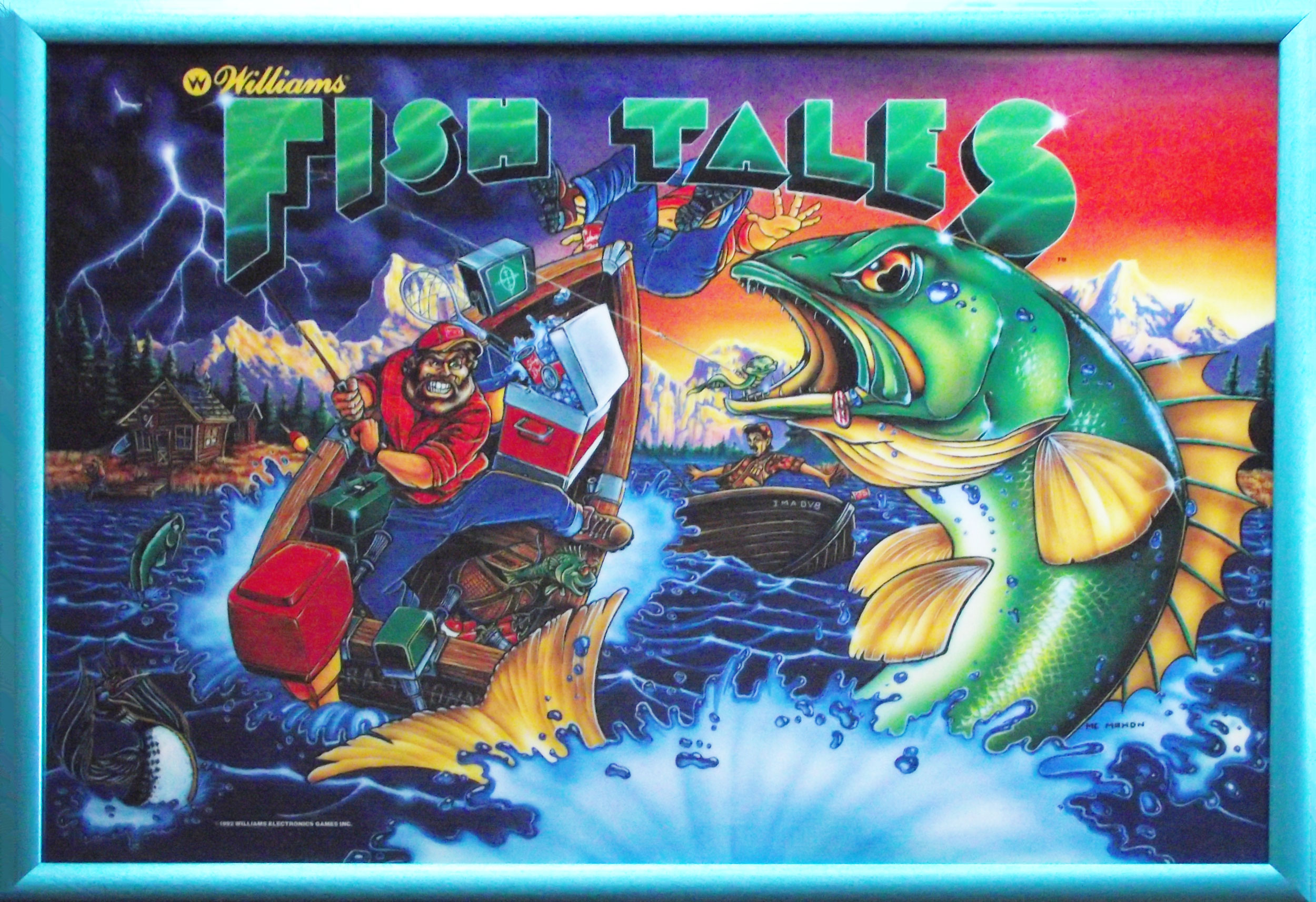 Fish Tales pinball backglass art