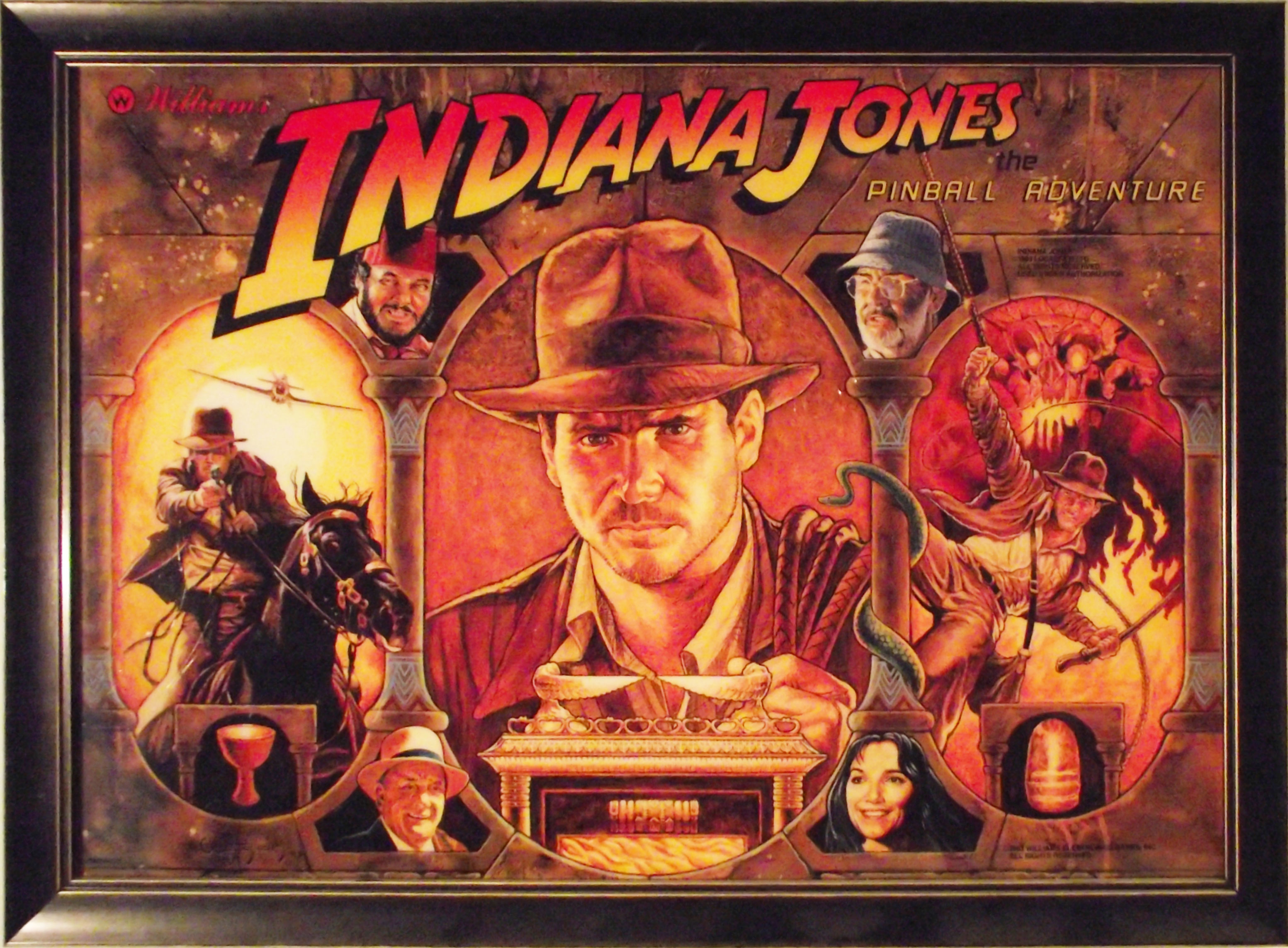 Indiana Jones pinball backglass art