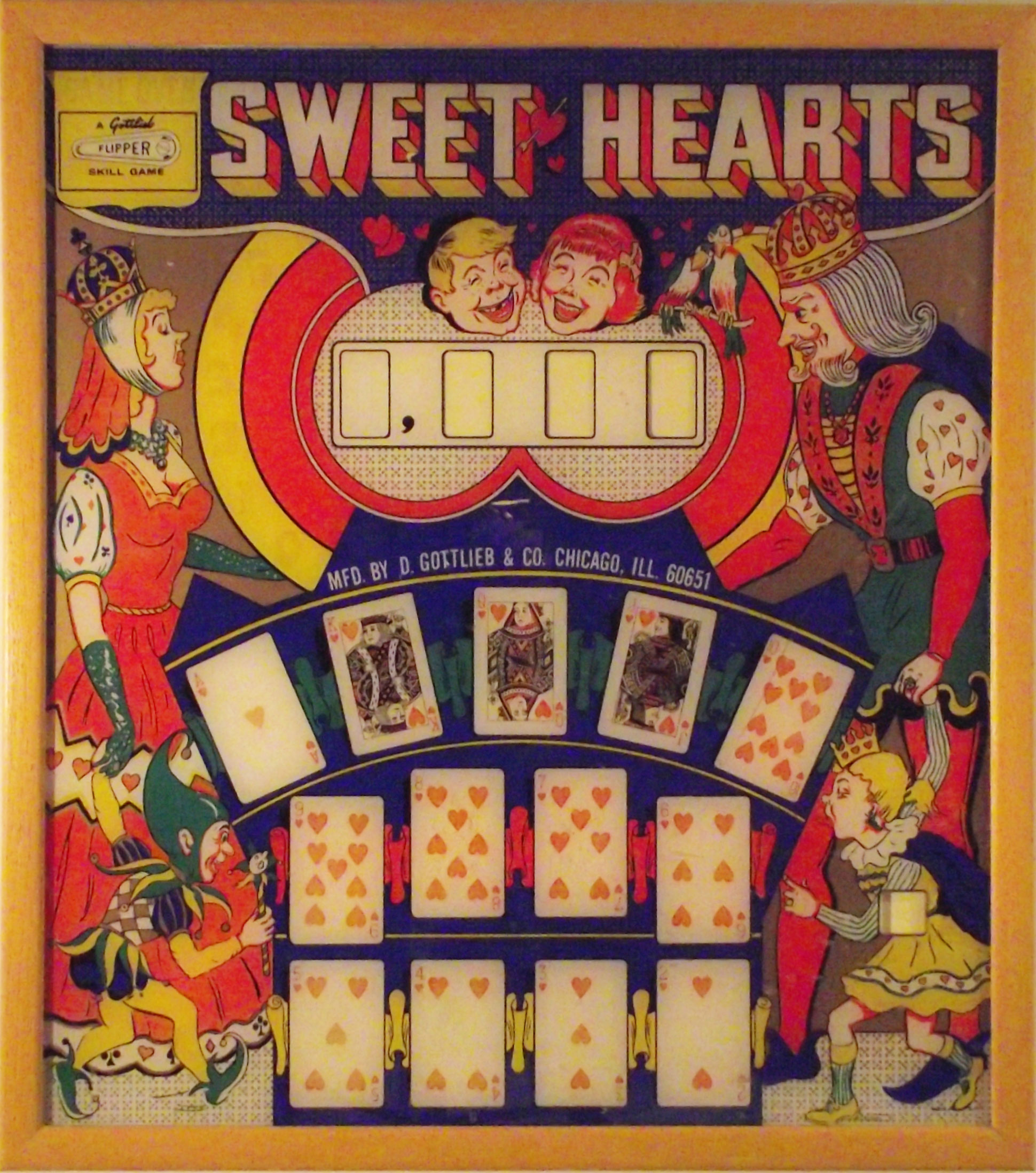 Sweet Hearts pinball backglass art