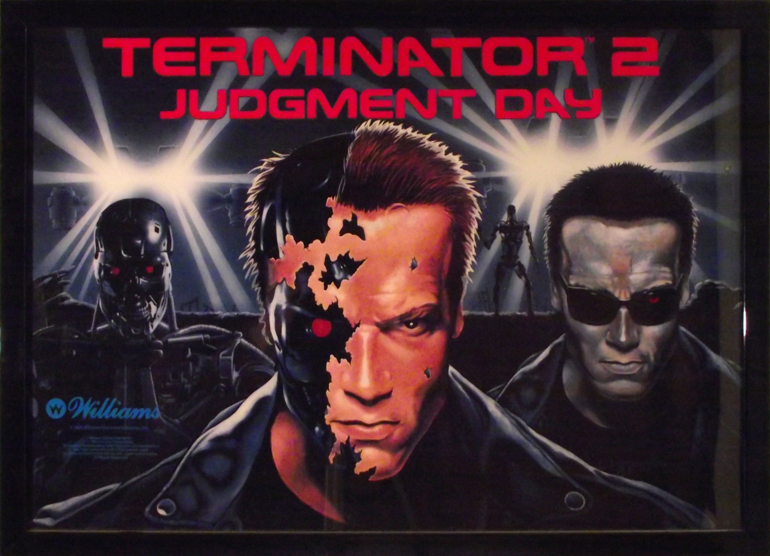 Terminator 2 pinball backglass art